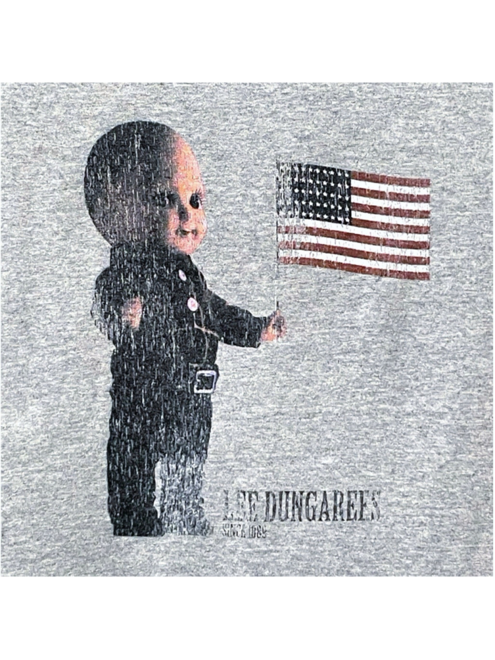 Vintage Buddy Lee Dungarees American Flag Mens XL T-Shirt USA Made 90s Gray READ - Picture 2 of 9